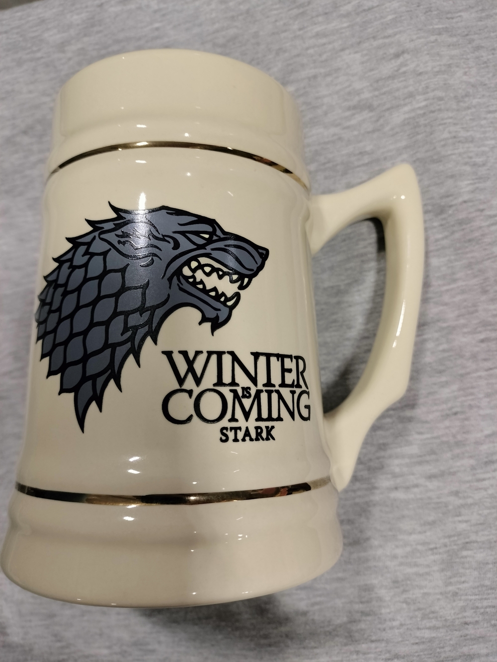 Stark 'Winter Is Coming' Cream Ceramic Beer Stein